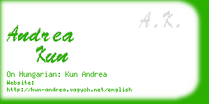 andrea kun business card